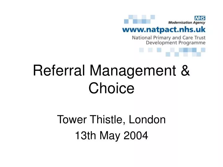 referral management choice