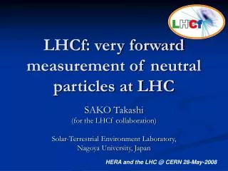 LHCf: very forward measurement of neutral particles at LHC