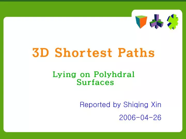 3d shortest paths
