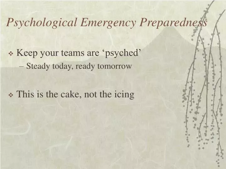 psychological emergency preparedness