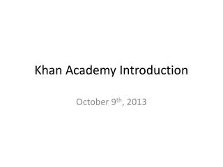 Khan Academy Introduction