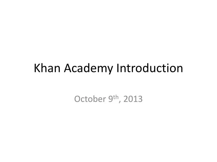 khan academy introduction