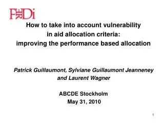 How to take into account vulnerability in aid allocation criteria: