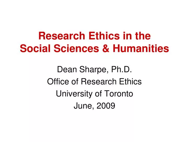 research ethics in the social sciences humanities