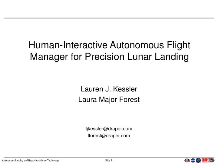 human interactive autonomous flight manager for precision lunar landing