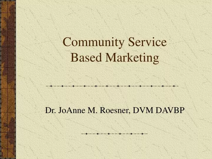community service based marketing