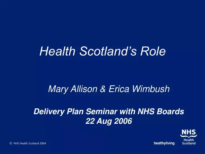 health scotland s role