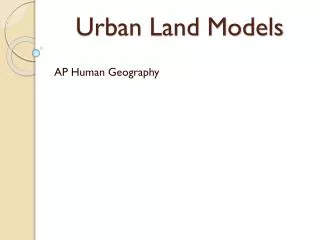 Urban Land Models