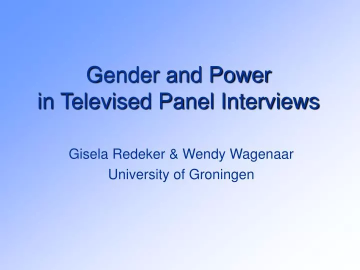 gender and power in televised panel interviews