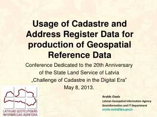 Usage of Cadastre and Address Register Data for production of G eospatial Reference Data