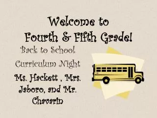 Welcome to Fourth &amp; Fifth Grade!