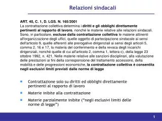 relazioni sindacali