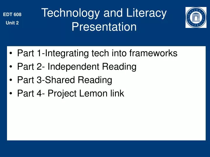 technology and literacy presentation