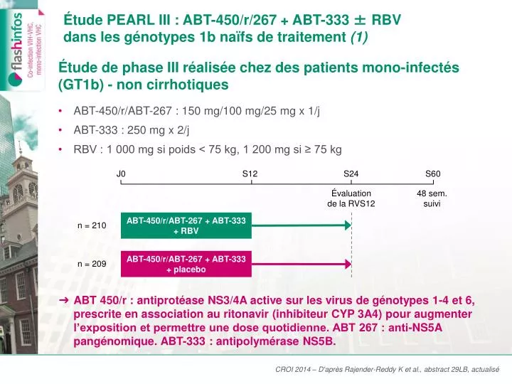 tude pearl iii abt 450 r 267 abt 333 rbv dans les g notypes 1b na fs de traitement 1