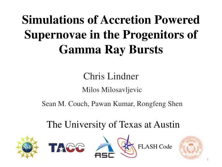 simulations of accretion powered supernovae in the progenitors of gamma ray bursts