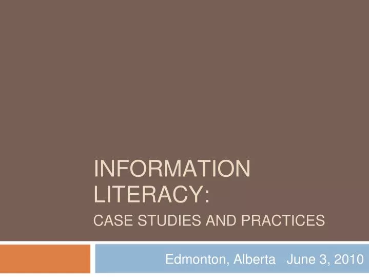 information literacy case studies and practices