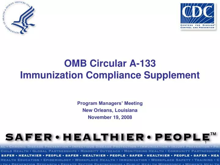 omb circular a 133 immunization compliance supplement