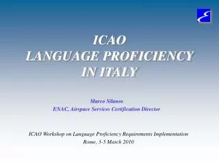 ICAO LANGUAGE PROFICIENCY IN ITALY