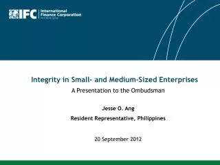 Integrity in Small- and Medium-Sized Enterprises