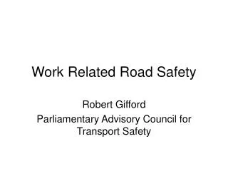Work Related Road Safety