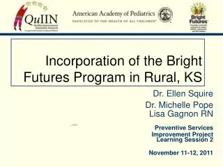 Incorporation of the Bright Futures Program in Rural, KS