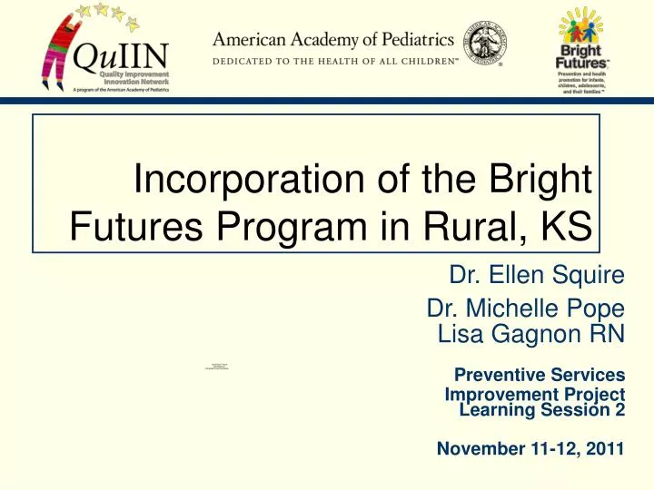 incorporation of the bright futures program in rural ks