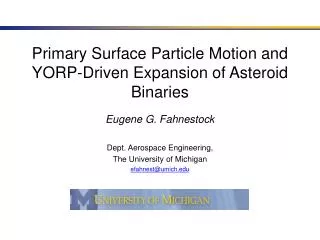 Primary Surface Particle Motion and YORP-Driven Expansion of Asteroid Binaries
