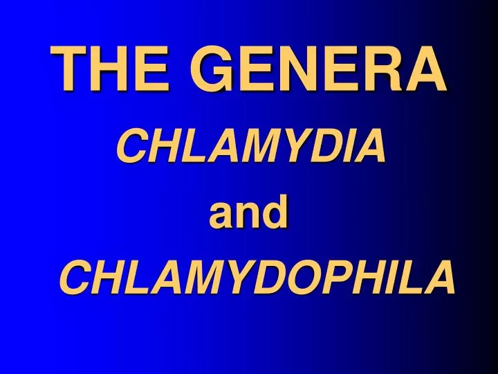 the genera chlamydia and chlamydophila