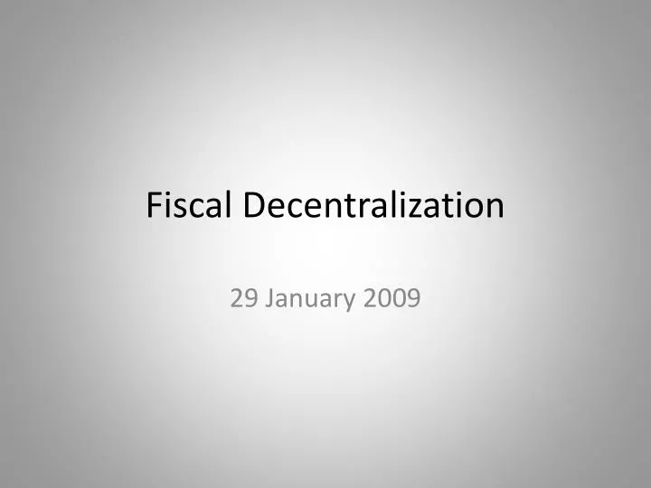 fiscal decentralization