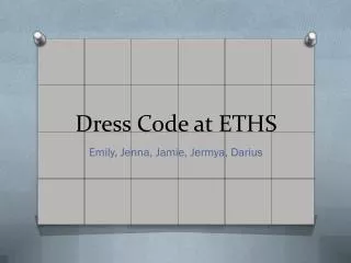 Dress Code at ETHS