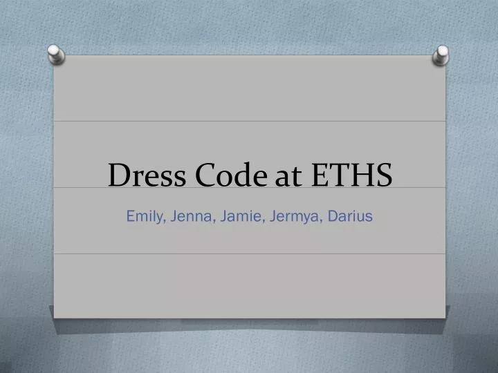 dress code at eths