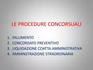 le procedure concorsuali