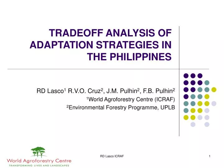 tradeoff analysis of adaptation strategies in the philippines