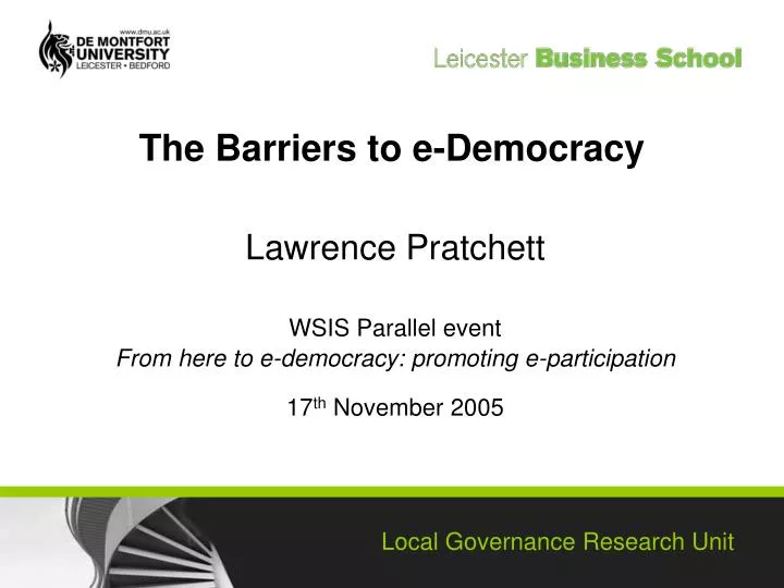 the barriers to e democracy