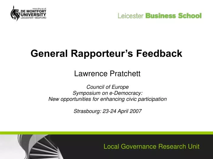 general rapporteur s feedback