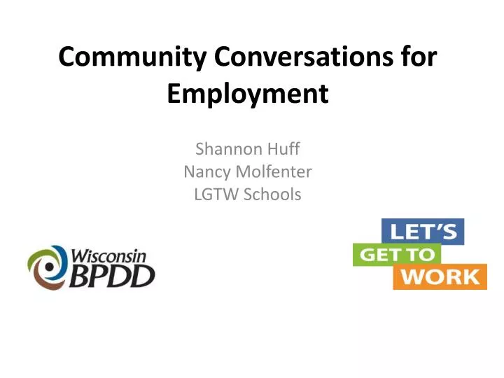 community conversations for employment