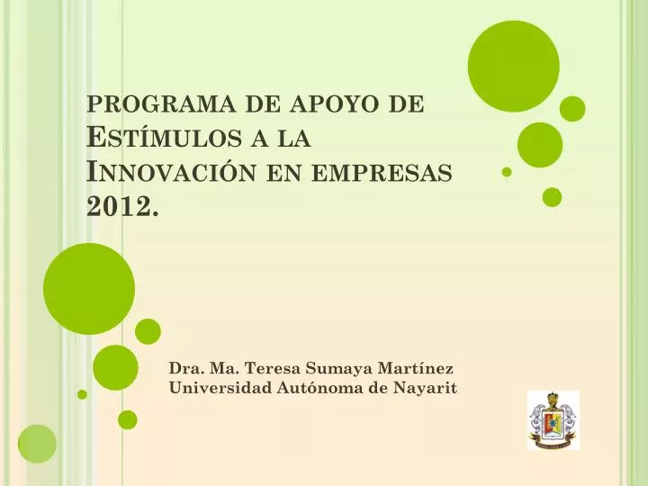 programa de apoyo de est mulos a la innovaci n en empresas 2012
