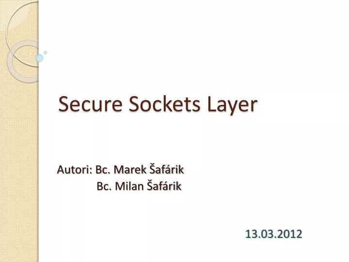 secure sockets layer