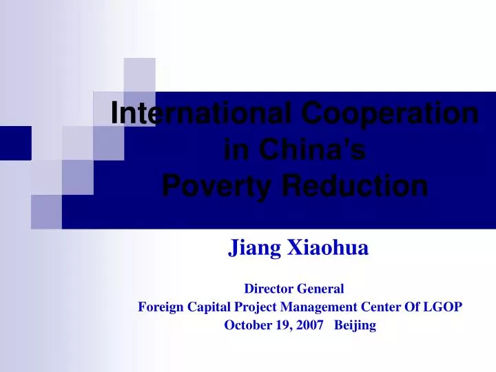 international cooperation in china s poverty reduction