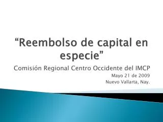 reembolso de capital en especie