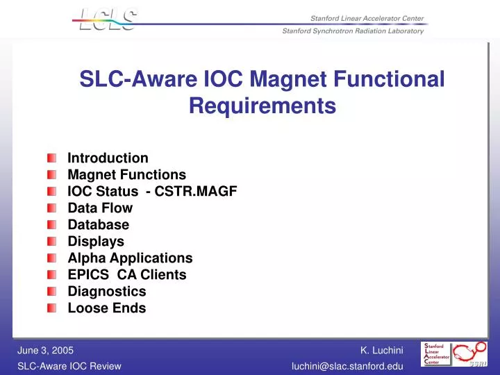 slc aware ioc magnet functional requirements