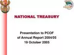NATIONAL TREASURY - slide 1