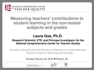 Measuring teachers' contributions to student learning in the non-tested subjects and grades