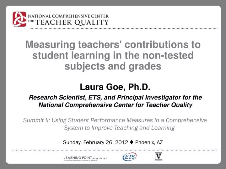 measuring teachers contributions to student learning in the non tested subjects and grades