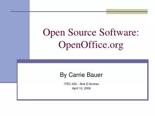 Open Source Software: OpenOffice