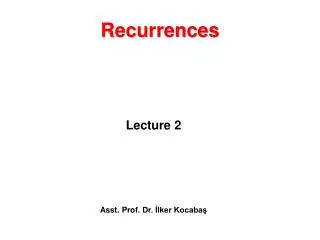 Recurrences