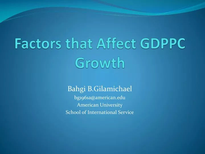 factors that affect gdppc growth