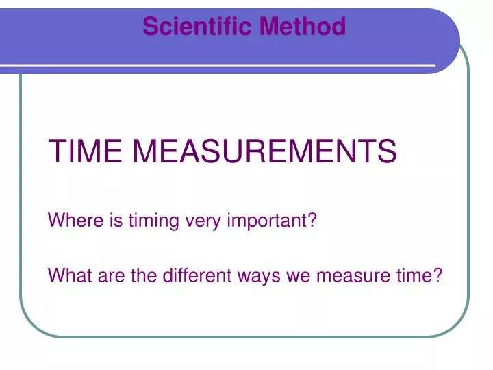 time measurements
