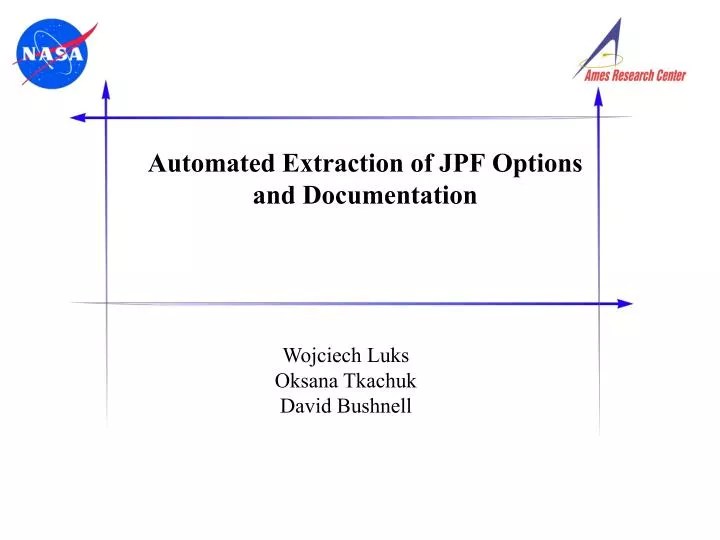 automated extraction of jpf options and documentation