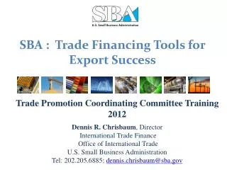 SBA : Trade Financing Tools for Export Success